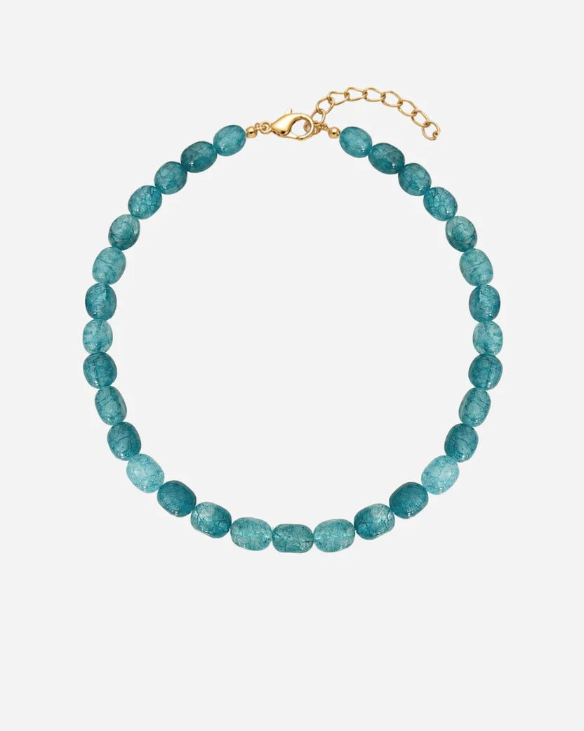Collier Agate bleue