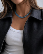 Collier Agate bleue